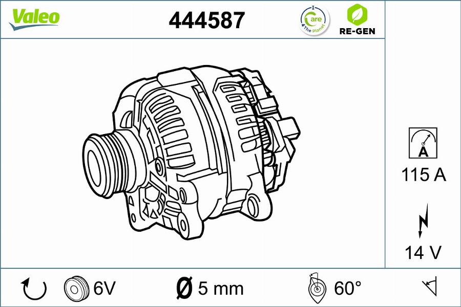 Valeo 444587 - Генератор avtokuzovplus.com.ua