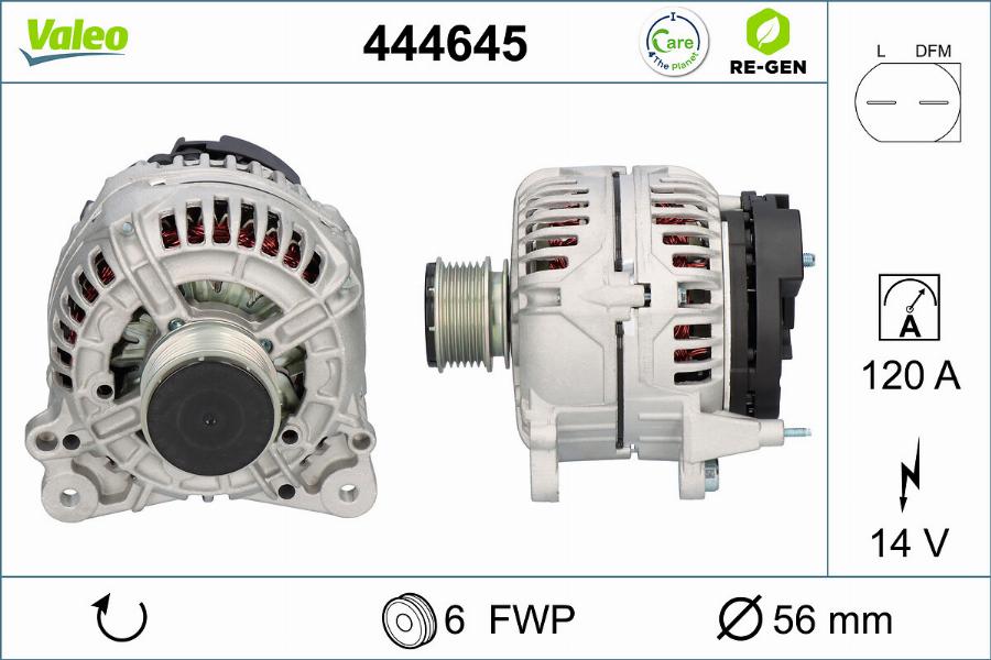 Valeo 444645 - Генератор autocars.com.ua