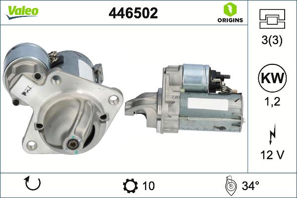VALEO 446502 - Стартер autocars.com.ua
