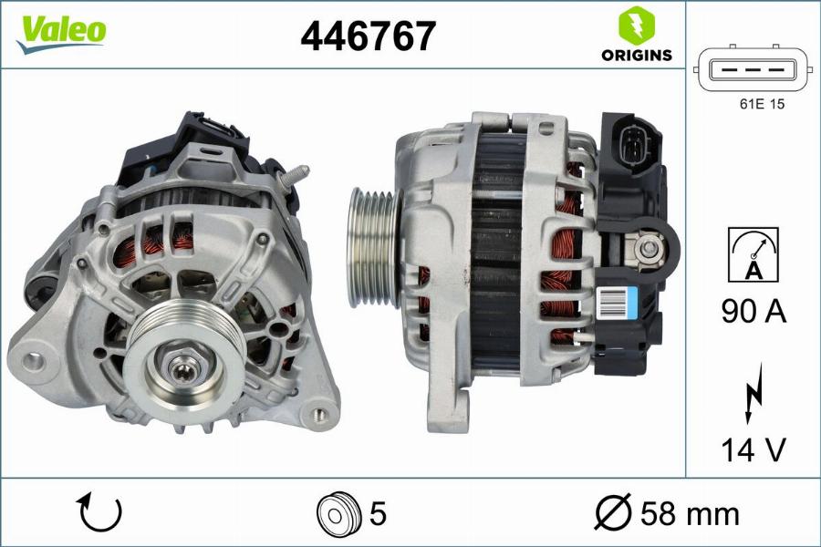 Valeo 446767 - Генератор avtokuzovplus.com.ua