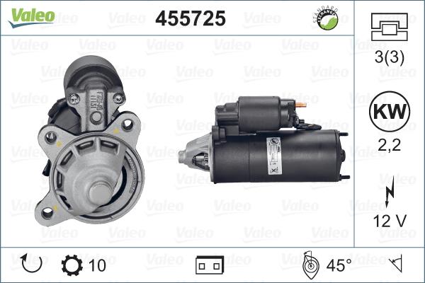 Valeo 455725 - Стартер autocars.com.ua