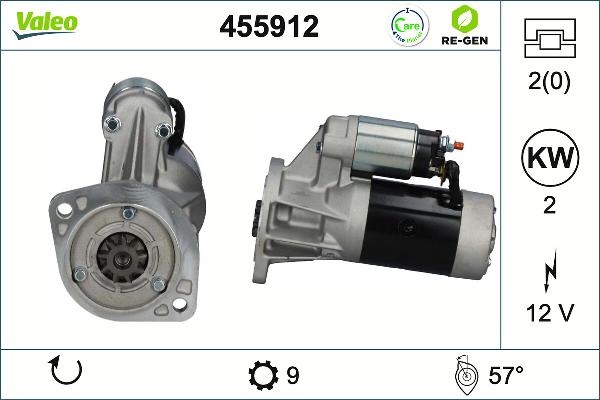 VALEO 455912 - Стартер autocars.com.ua