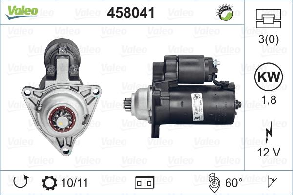 Valeo 458041 - Стартер autocars.com.ua