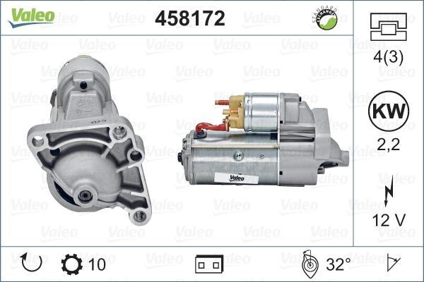 Valeo 458172 - Стартер autocars.com.ua