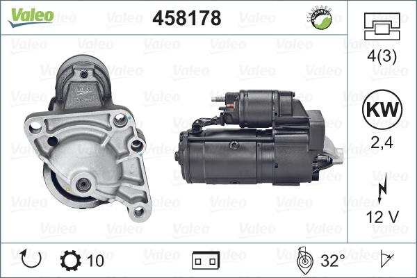 Valeo 458178 - Стартер autocars.com.ua