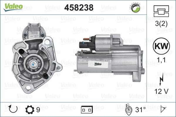 Valeo 458238 - Стартер autocars.com.ua