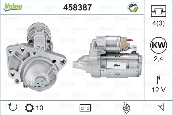 Valeo 458387 - Стартер autocars.com.ua