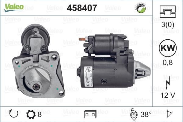 Valeo 458407 - Стартер autocars.com.ua