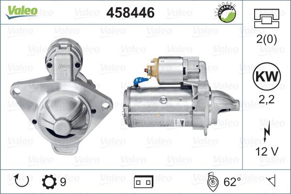 Valeo 458446 - Стартер autocars.com.ua