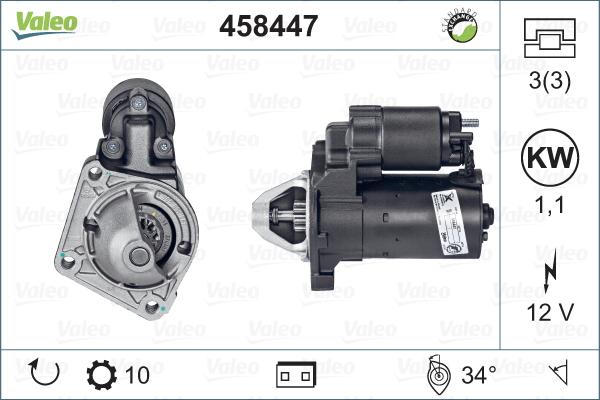 Valeo 458447 - Стартер autodnr.net