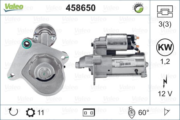 Valeo 458650 - Стартер autocars.com.ua