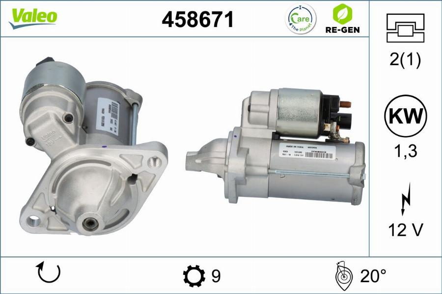 Valeo 458671 - Стартер avtokuzovplus.com.ua