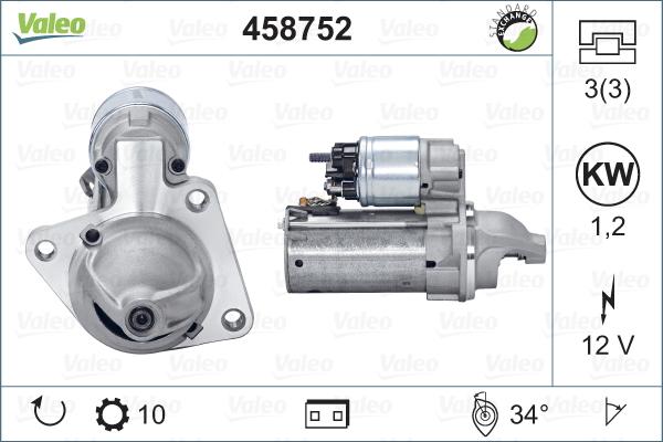 Valeo 458752 - Стартер avtokuzovplus.com.ua