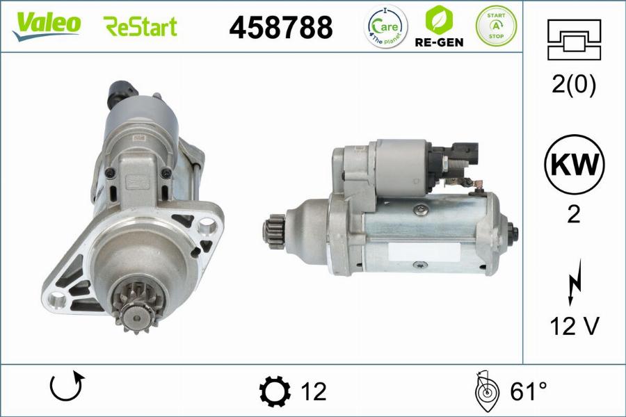 Valeo 458788 - Стартер autocars.com.ua