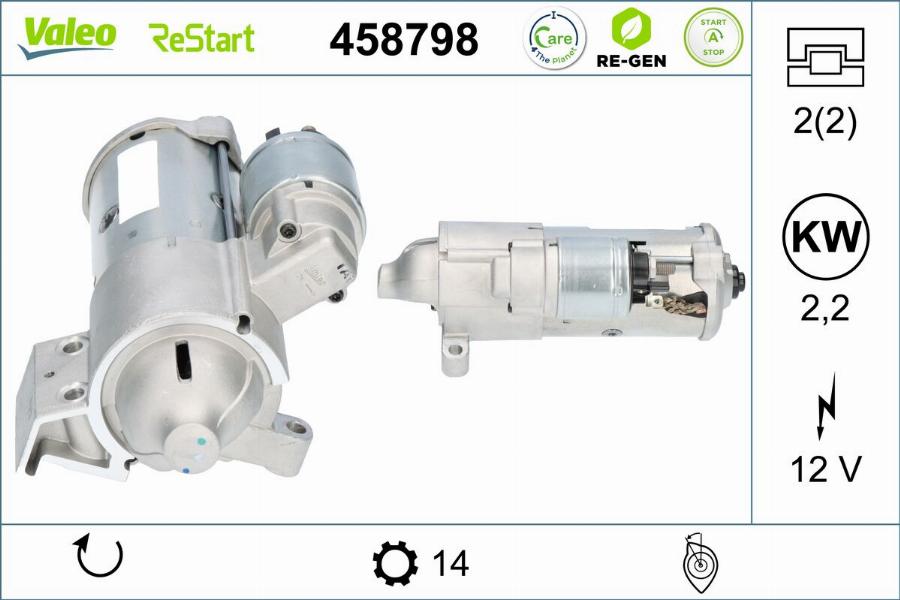 Valeo 458798 - Стартер autocars.com.ua