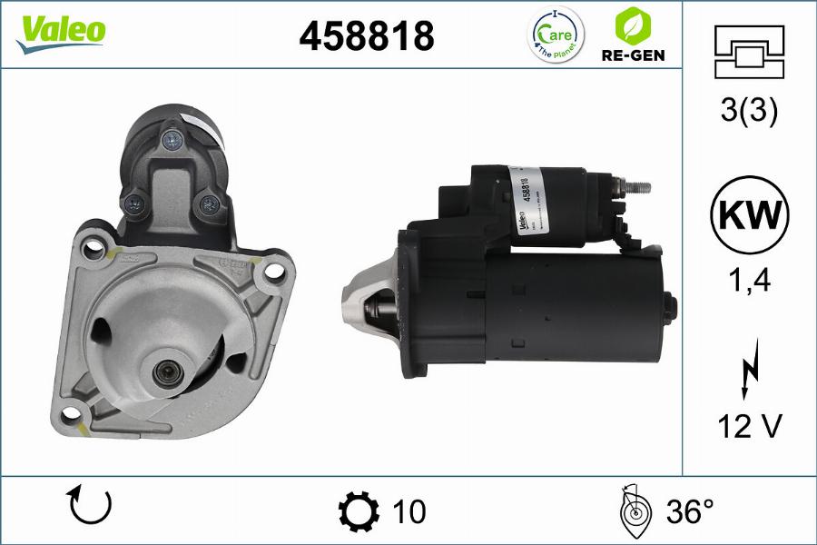 Valeo 458818 - Стартер autodnr.net