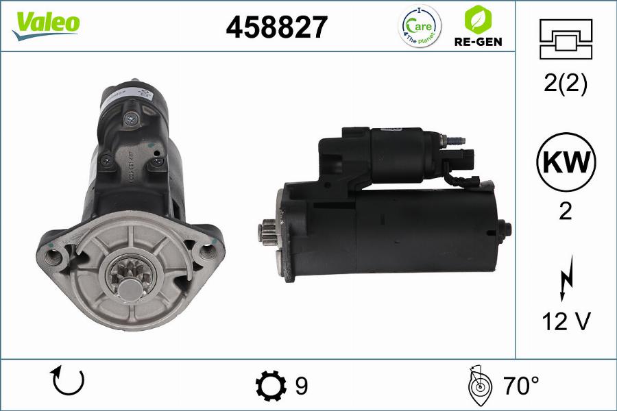 Valeo 458827 - Стартер autocars.com.ua