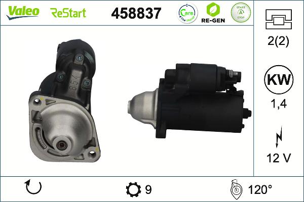 VALEO 458837 - Стартер autocars.com.ua