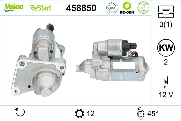 VALEO 458850 - Стартер autocars.com.ua