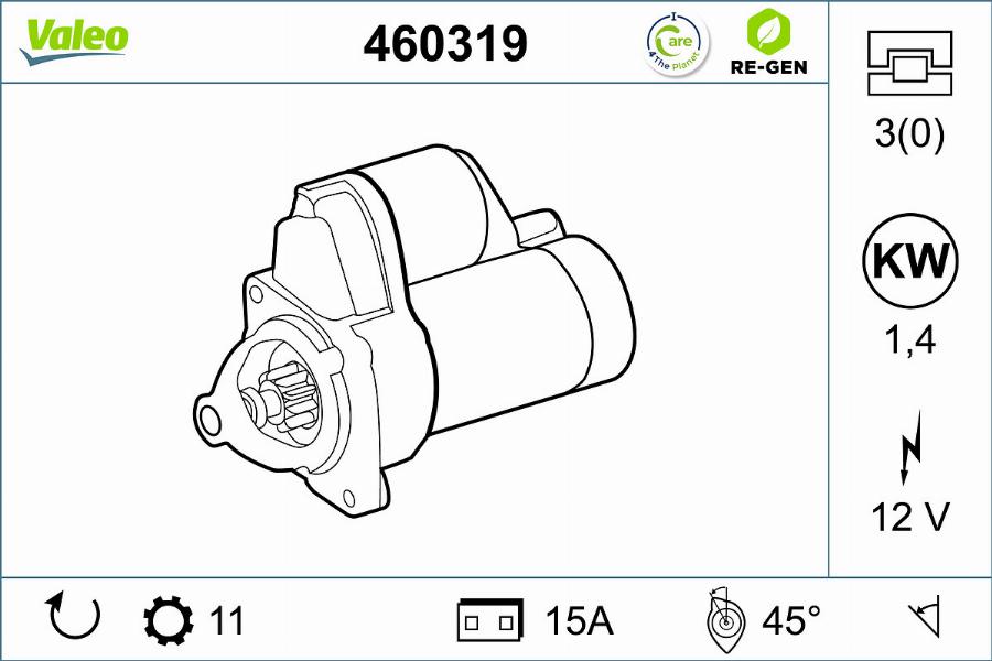 Valeo 460319 - Стартер avtokuzovplus.com.ua