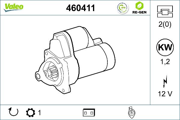 VALEO 460411 - Стартер autocars.com.ua