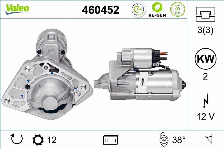 Valeo 460452 - Стартер autocars.com.ua