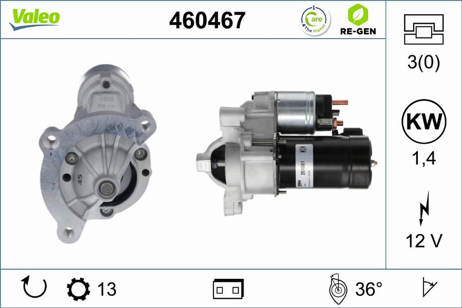 Valeo 460467 - Стартер autocars.com.ua