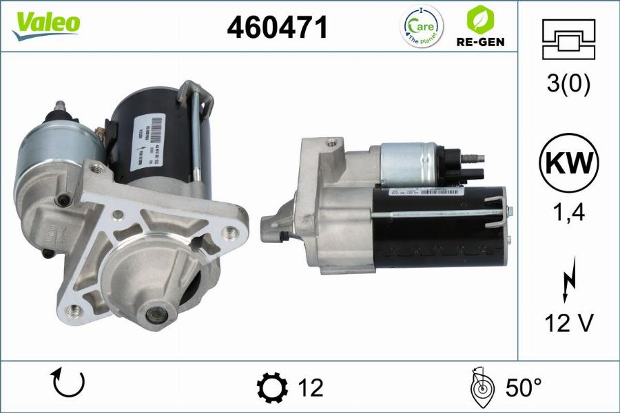 Valeo 460471 - Стартер autocars.com.ua