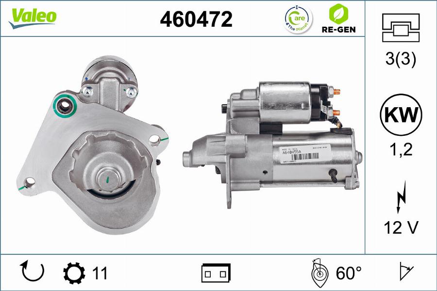 Valeo 460472 - Стартер autodnr.net