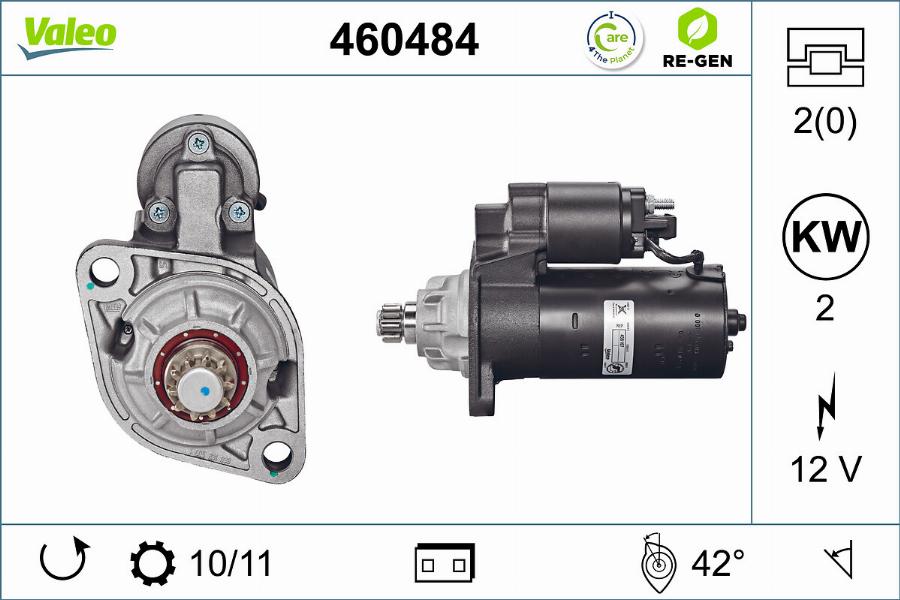 Valeo 460484 - Стартер autocars.com.ua