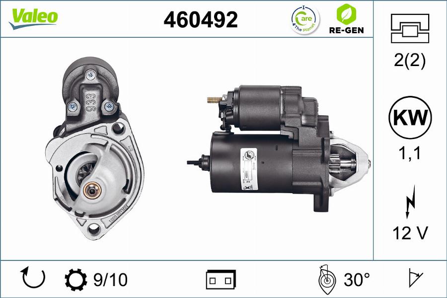 Valeo 460492 - Стартер autocars.com.ua