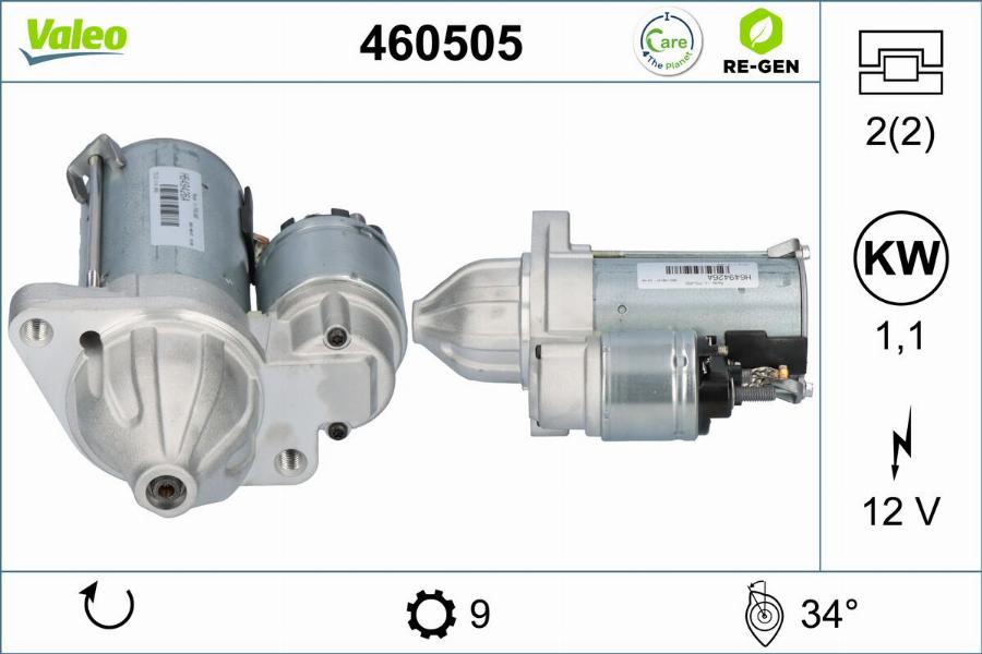 Valeo 460505 - Стартер autocars.com.ua