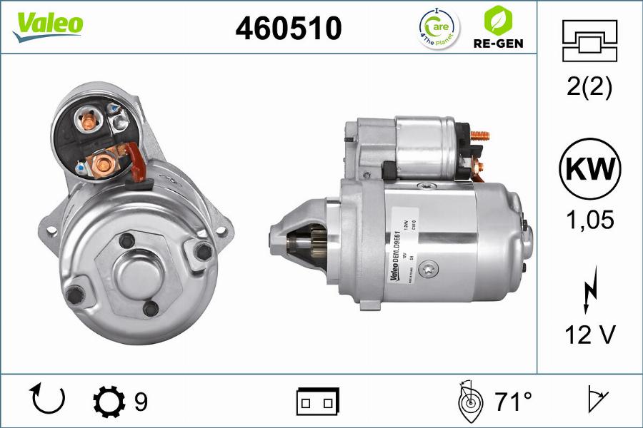 Valeo 460510 - Стартер autocars.com.ua