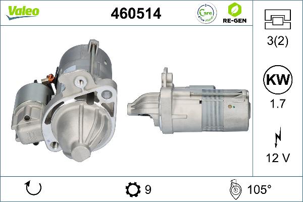 VALEO 460514 - Стартер autocars.com.ua
