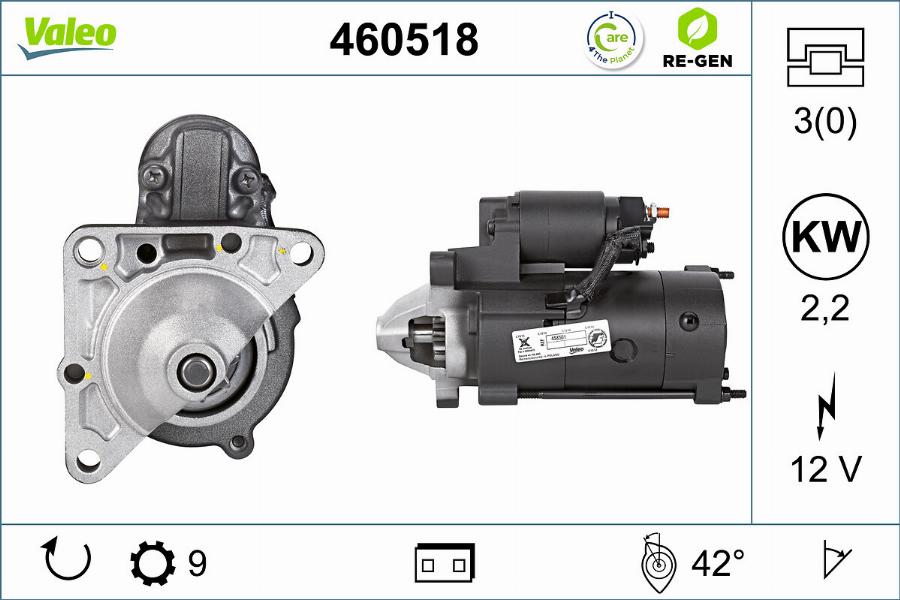 Valeo 460518 - Стартер avtokuzovplus.com.ua