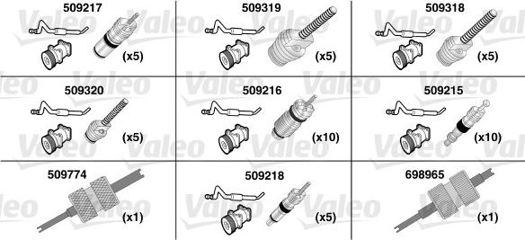 Valeo 509735 - Ремкомплект кільця ущільнювача autocars.com.ua