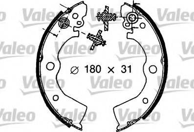 Valeo 553825 - Комплект тормозных колодок, барабанные avtokuzovplus.com.ua