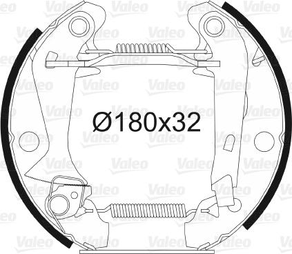 Valeo 554501 - Комплект тормозных колодок, барабанные avtokuzovplus.com.ua