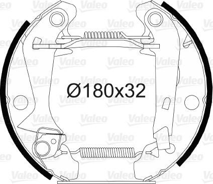 Valeo 554512 - Комплект гальм, барабанний механізм autocars.com.ua