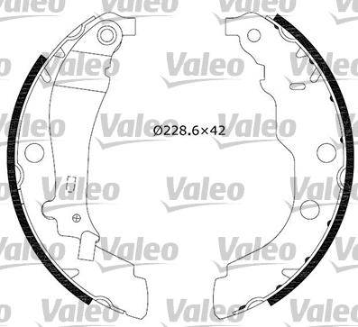 Valeo 554636 - Комплект тормозных колодок, барабанные avtokuzovplus.com.ua