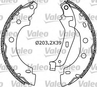 Valeo 554638 - Комплект тормозных колодок, барабанные autodnr.net
