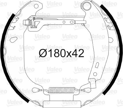 Valeo 554644 - Комплект гальм, барабанний механізм autocars.com.ua