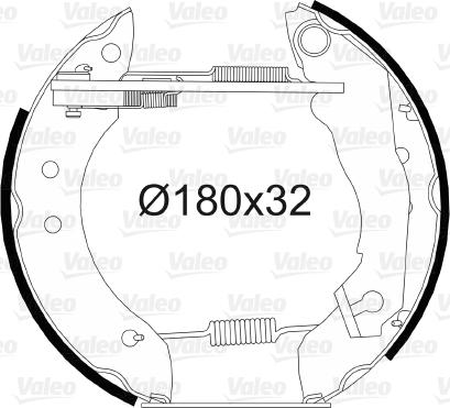 Valeo 554686 - Комплект тормозных колодок, барабанные autodnr.net