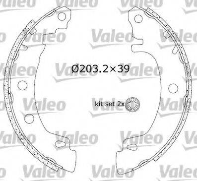 Valeo 554702 - Комплект гальм, барабанний механізм autocars.com.ua