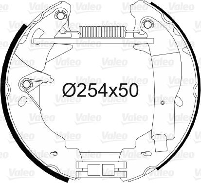 Valeo 554719 - Комплект тормозных колодок, барабанные avtokuzovplus.com.ua