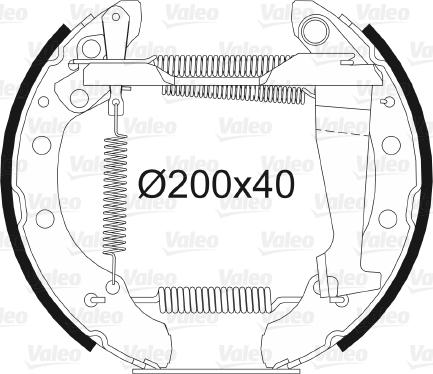 Valeo 554780 - Комплект гальм, барабанний механізм autocars.com.ua