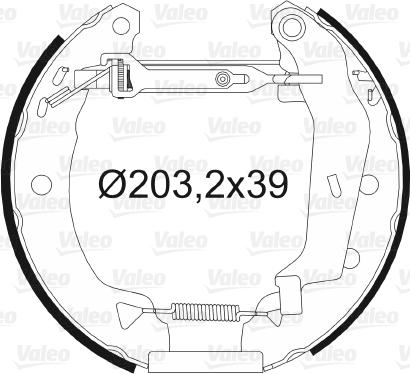 Valeo 554783 - Комплект тормозных колодок, барабанные autodnr.net