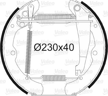 Valeo 554784 - Комплект тормозных колодок, барабанные autodnr.net