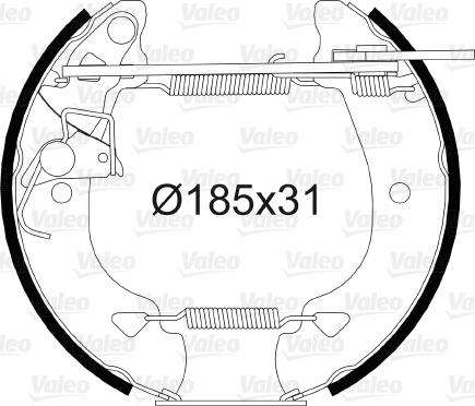 Valeo 554806 - Комплект гальм, барабанний механізм autocars.com.ua