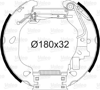 Valeo 554812 - Комплект тормозных колодок, барабанные avtokuzovplus.com.ua